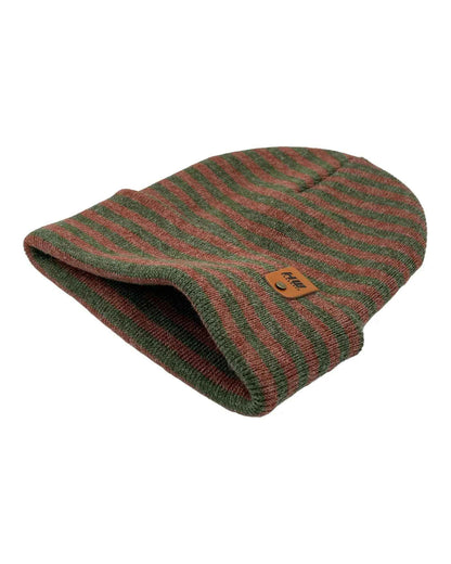 HAAKWEAR Classic RORO Cuffed Beanie / Hat - Burgundy / Green, Made in USA-1