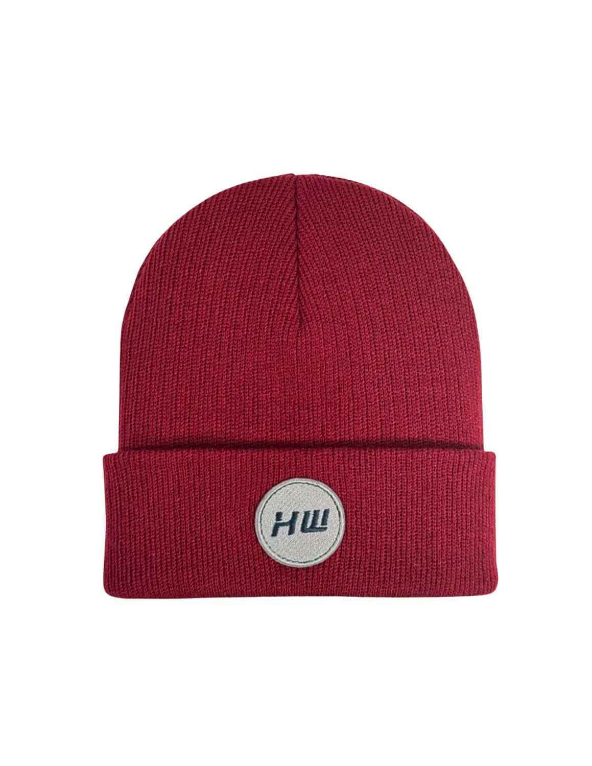 HAAKWEAR Cuffed Wide Ribbed Striped Beanie / Hat, Limited Edition - Made in USA Burnt Maroon-0