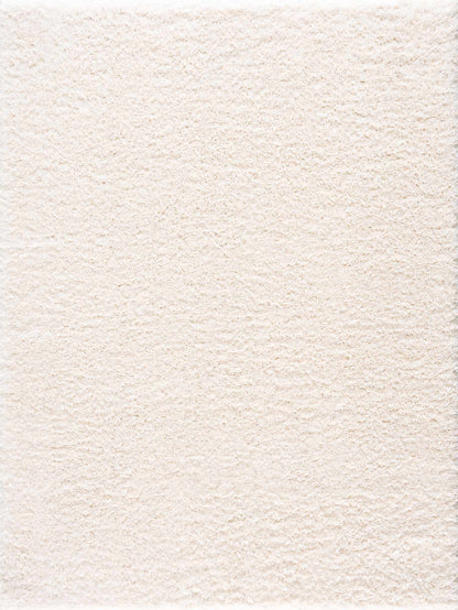 Faina Solid Cream Shag Rug Washable-2