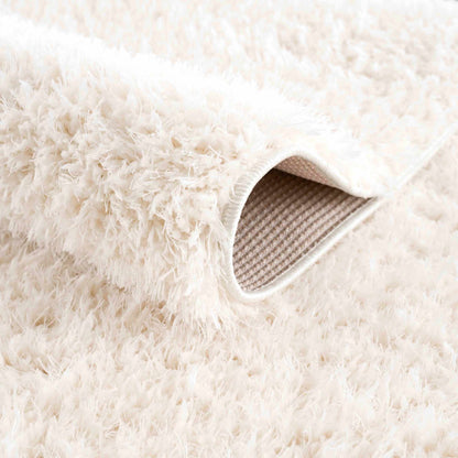 Faina Solid Cream Shag Rug Washable-1