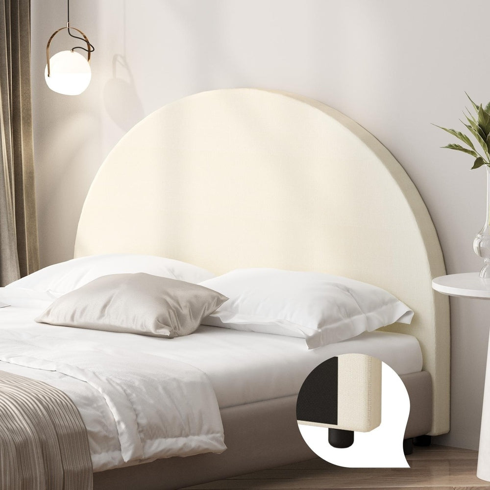 NNEED Bed Head Double Size Headboard Fabric Beige-3
