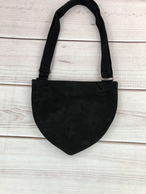Handmade Suede Embroidered Heart Shaped Bag-5