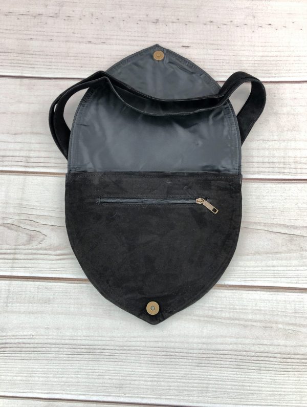 Handmade Suede Embroidered Heart Shaped Bag-4