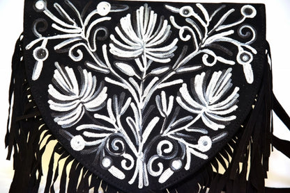 Handmade Suede Embroidered Heart Shaped Bag-1