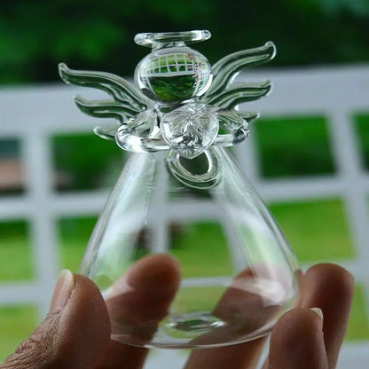 Crystal Clear Glass Angel Vase for Home Decor