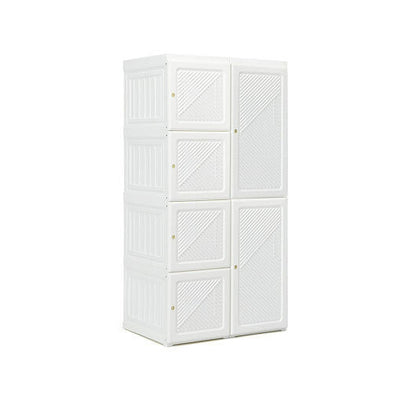 Foldable Armoire Wardrobe Closet with 8 Cubby Storage-4