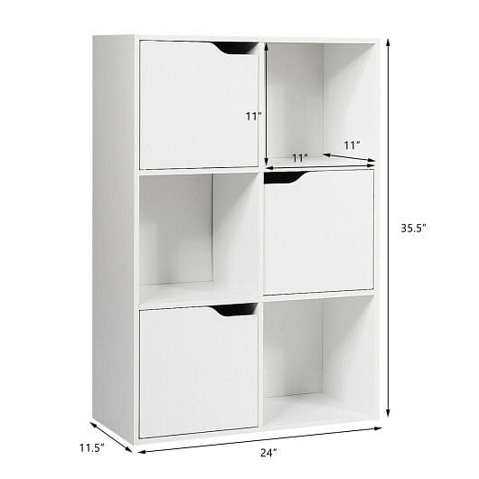 6 Cubes Wood Storage Shelves Organization-4