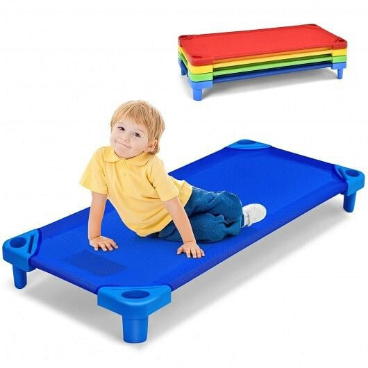 Pack of 4 Colorful Kids Stackable Naptime Cot-0