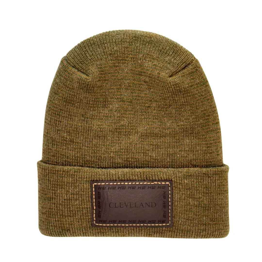 Haakwear Cleveland H Stitch Cuffed Beanie - Made in USA Hats (Limited Edition) - Brown / Green Fusion-0