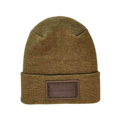 Haakwear Cleveland H Stitch Cuffed Beanie - Made in USA Hats (Limited Edition) - Brown / Green Fusion-2