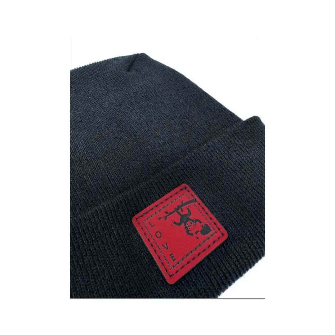 Haakwear Exclusive Love-Inspired H-Stitch Beanie – Limited Edition  Black Hat with Love Monkey-2