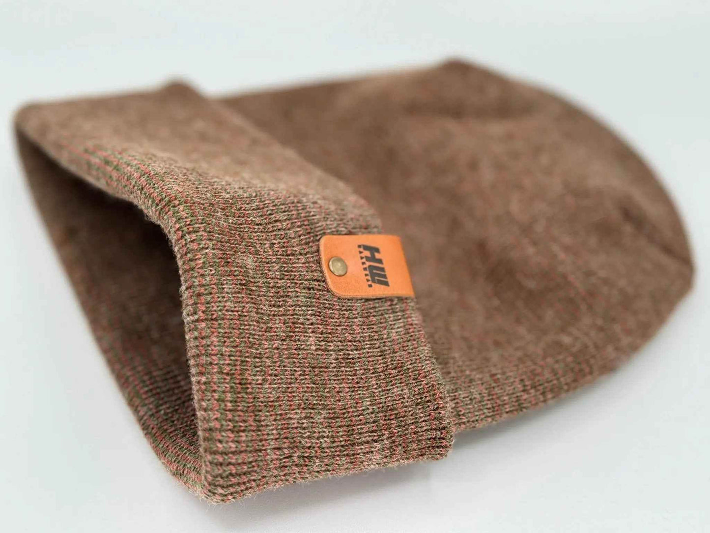 Haakwear H Stitch Fusion Cuffed Beanie / Hat (Patened Design) Burgundy / Green, Made in USA-1