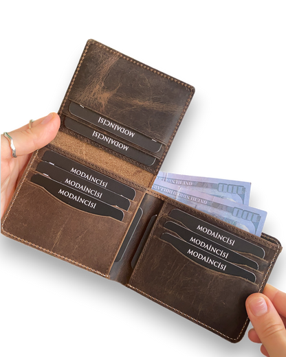 Cosmos - Genuine Leather Trifold Classic Men's Wallet-0