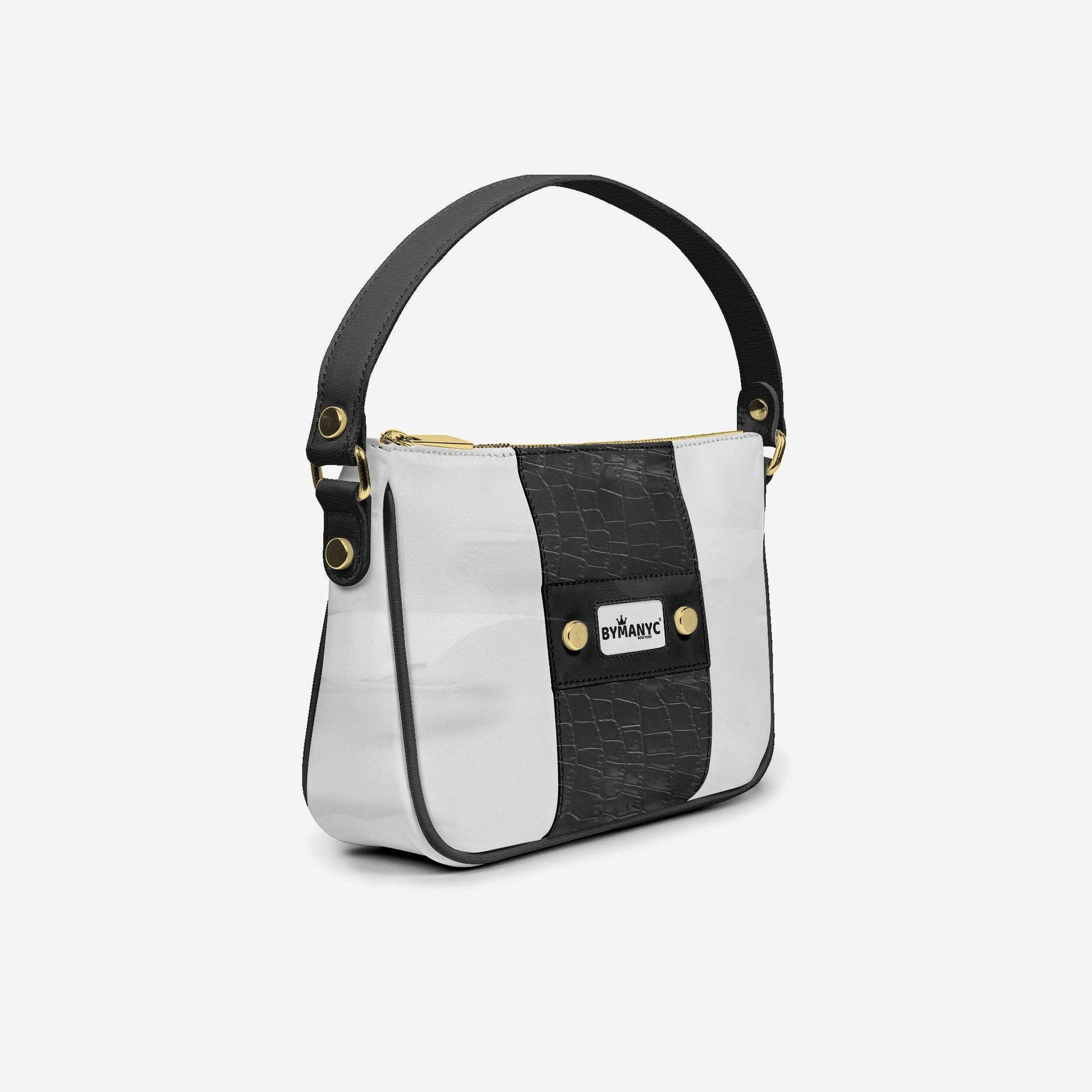 Handbag BYMANYC ® New York – Couture Vegan Vertical Band in Midnight Gold-1