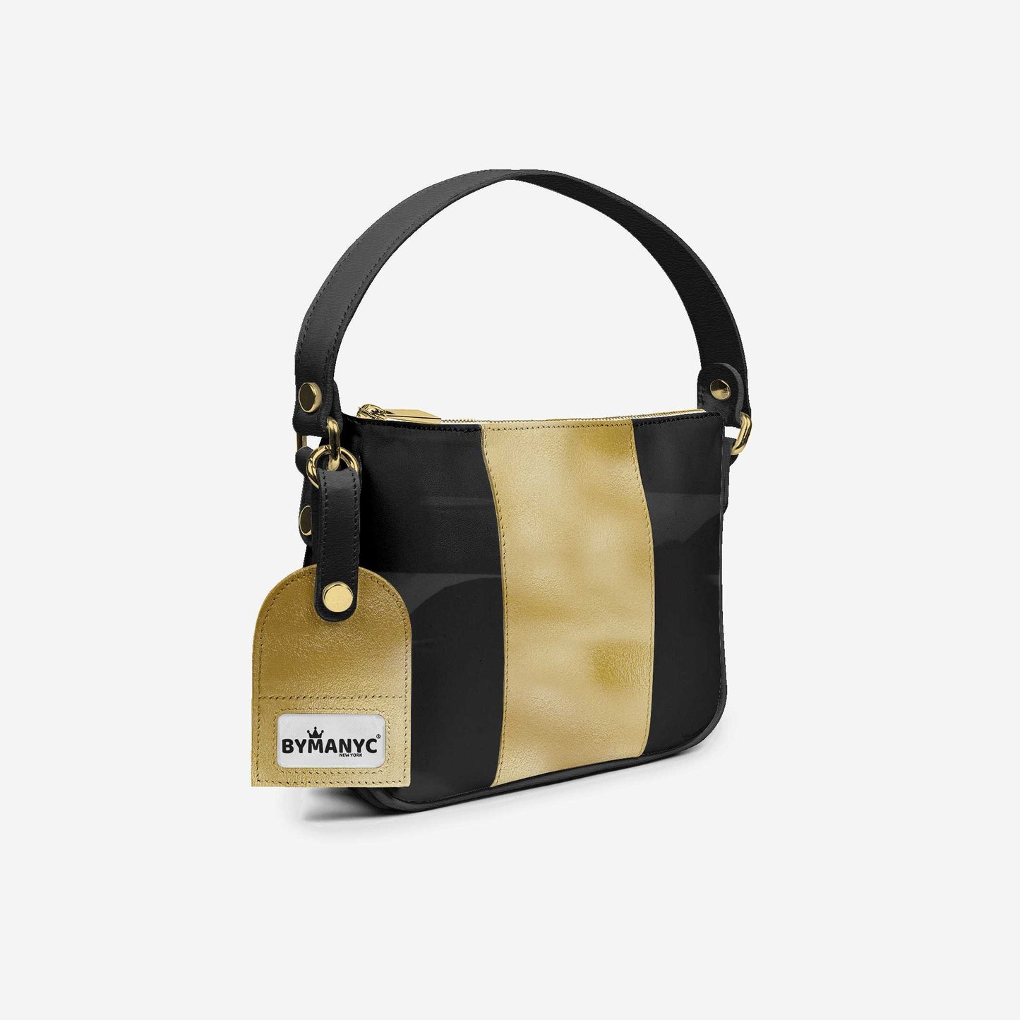 Handbag BYMANYC ® New York – Luxe Pendant Vertical Band in Platinum & Noir-1