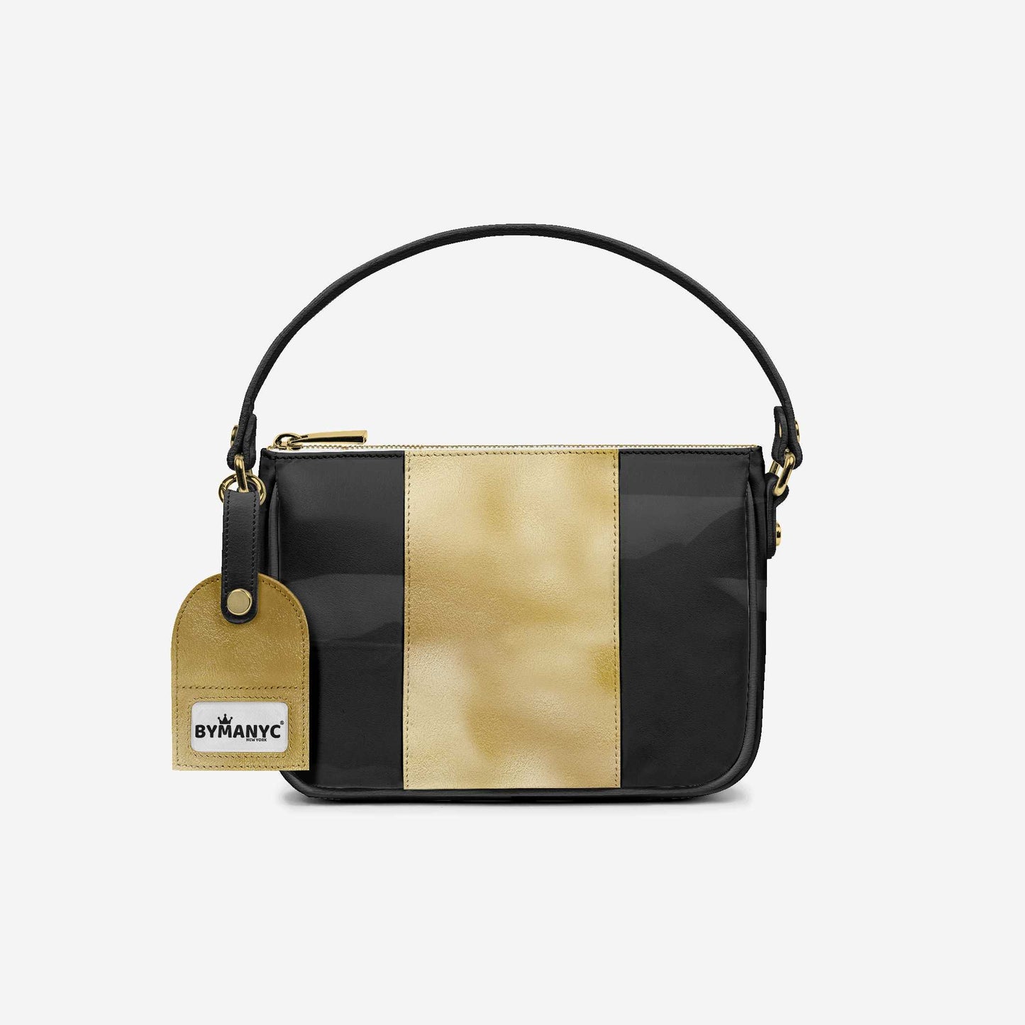 Handbag BYMANYC ® New York – Luxe Pendant Vertical Band in Platinum & Noir-0