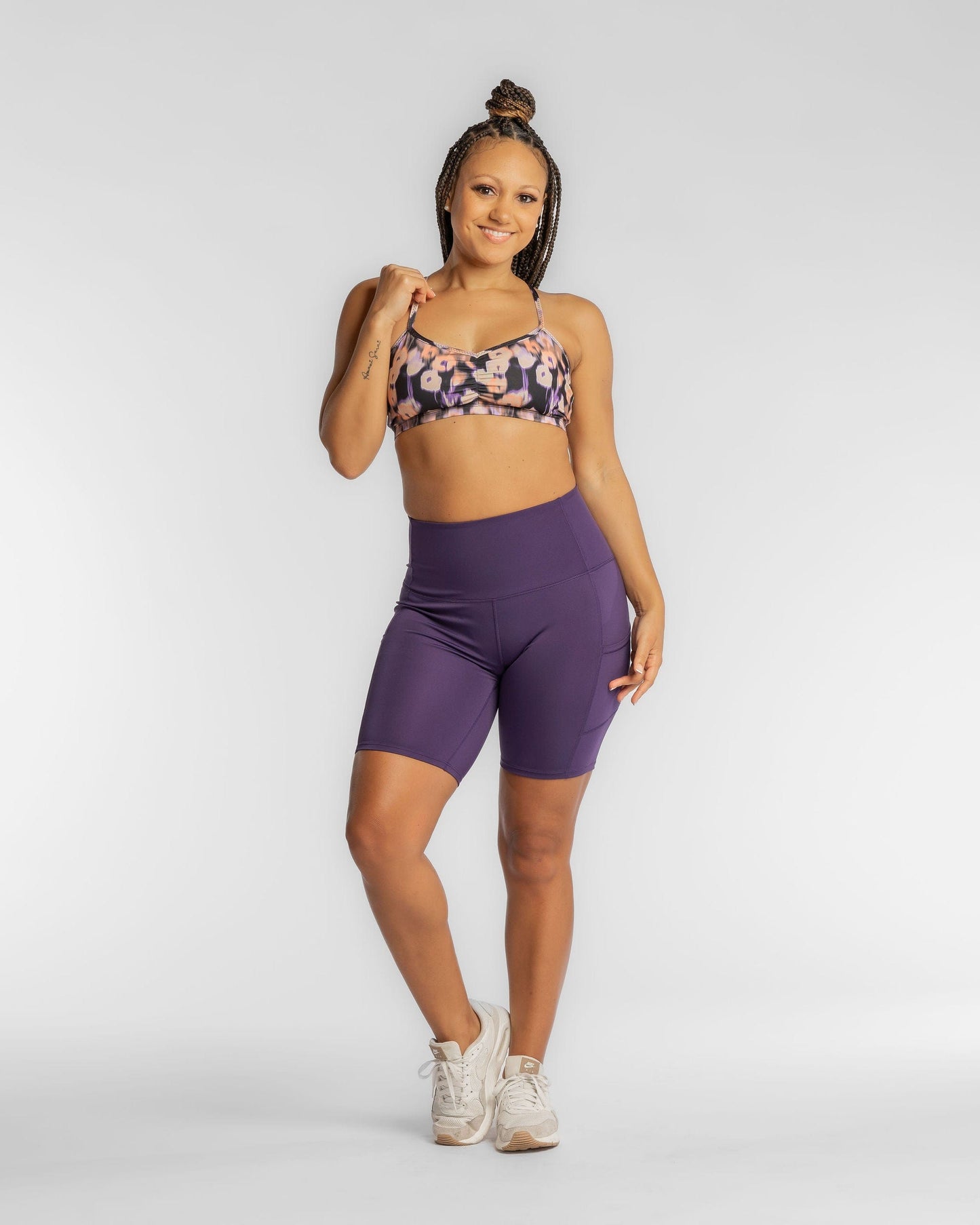 Hi Five High-Waisted Biker Short – Purple Craze-5