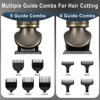 6 in 1 Hair Clipper And Trimmer Set USB Rechargeable for Men Bronze-3