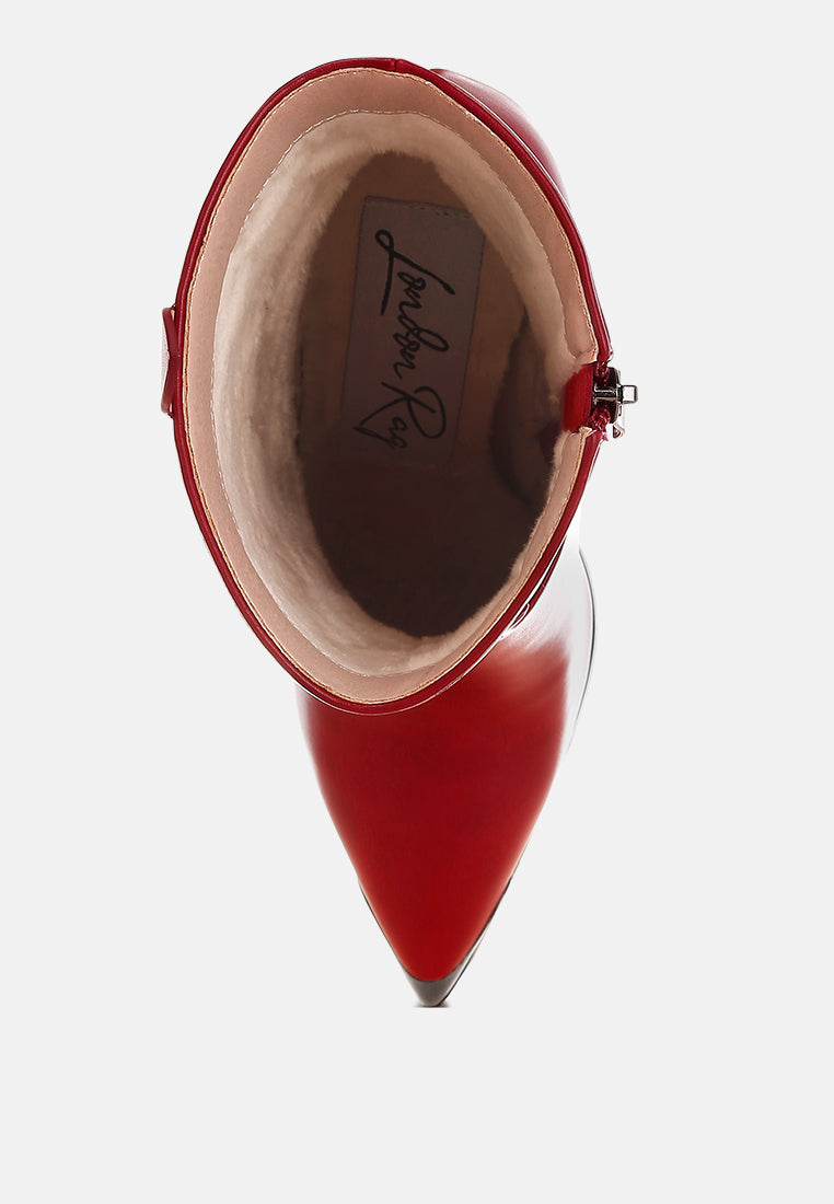 Hatter Pointed Toe Faux Leather Boots-2