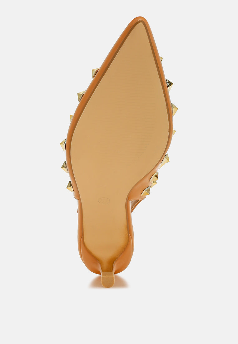 Hegron Stud Embellished Kitten Heels-1