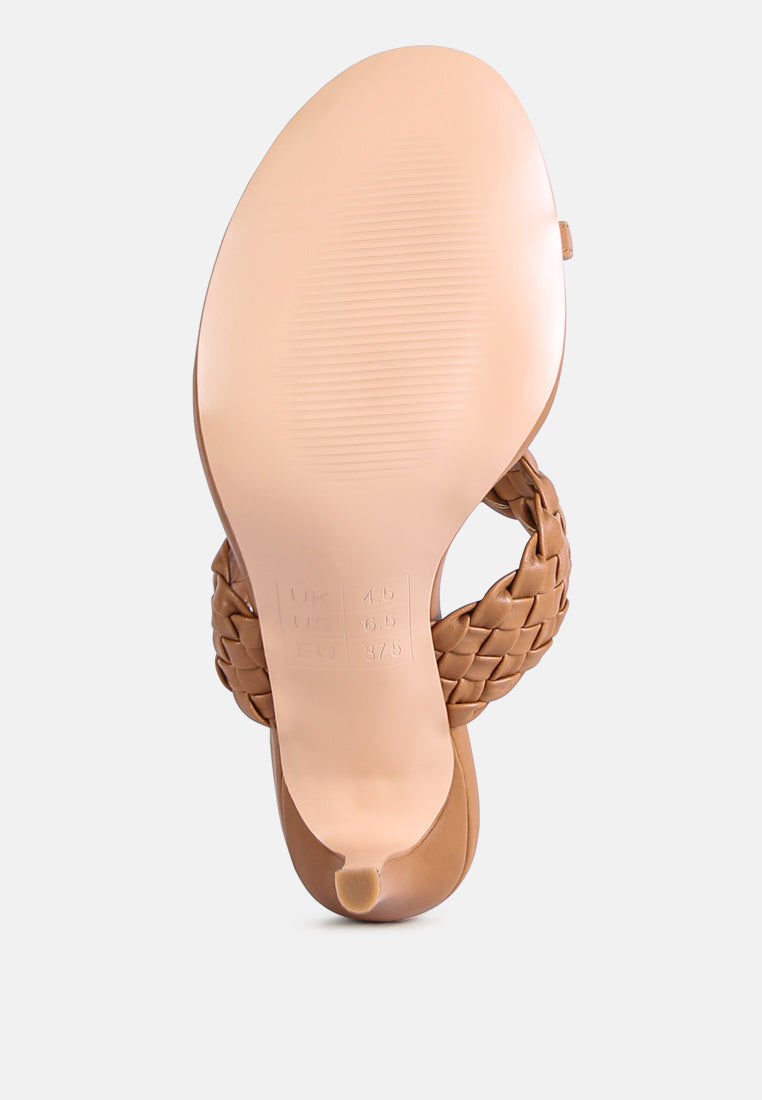 High Perks Woven Strap High Heels-1