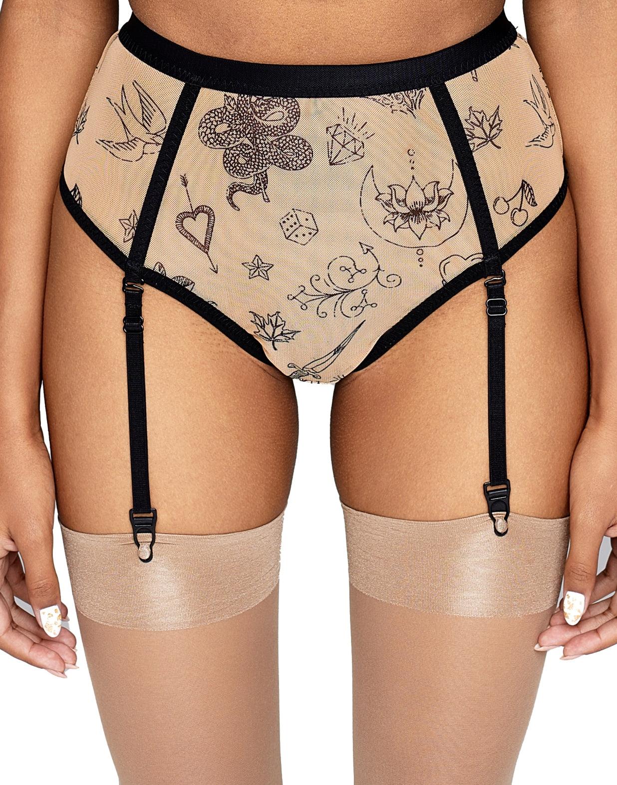 High Waisted Garter Thong, Citala-1