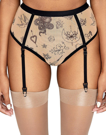 High Waisted Garter Thong, Citala-1