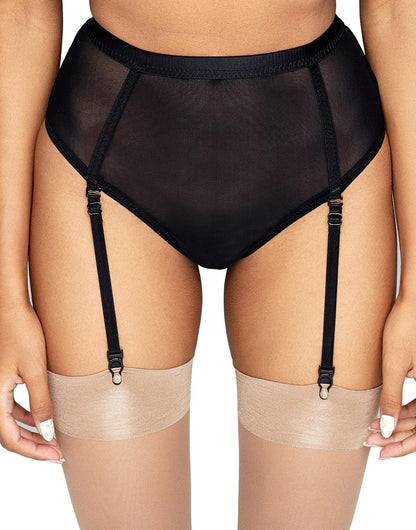 High Waisted Sheer Garter Thong, Citala-1
