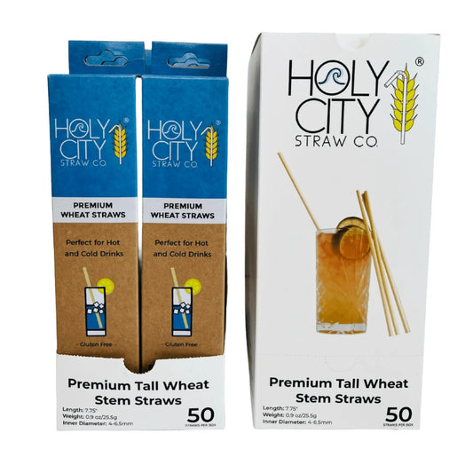7.9" Tall Wheat Drinking Straws | Inner Pack | 10 x 50ct. Boxes-0