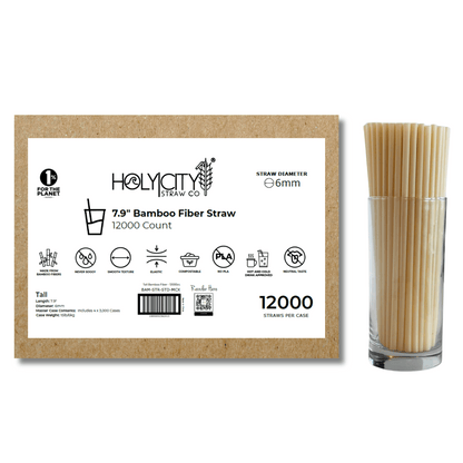 7.9" Bamboo Fiber Straws | 6mm-5