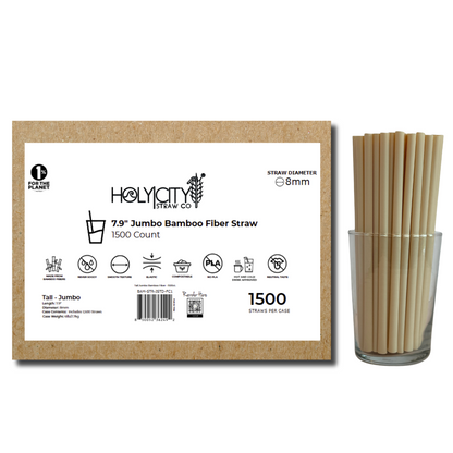 7.9" Bamboo Fiber Straws | 8mm-0