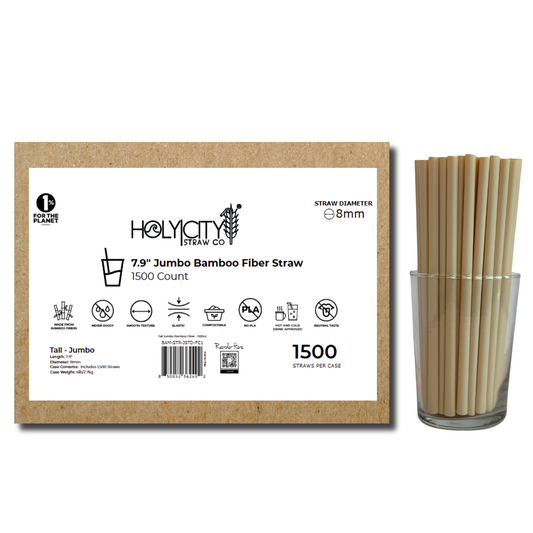 7.9" Bamboo Fiber Straws | 8mm-0