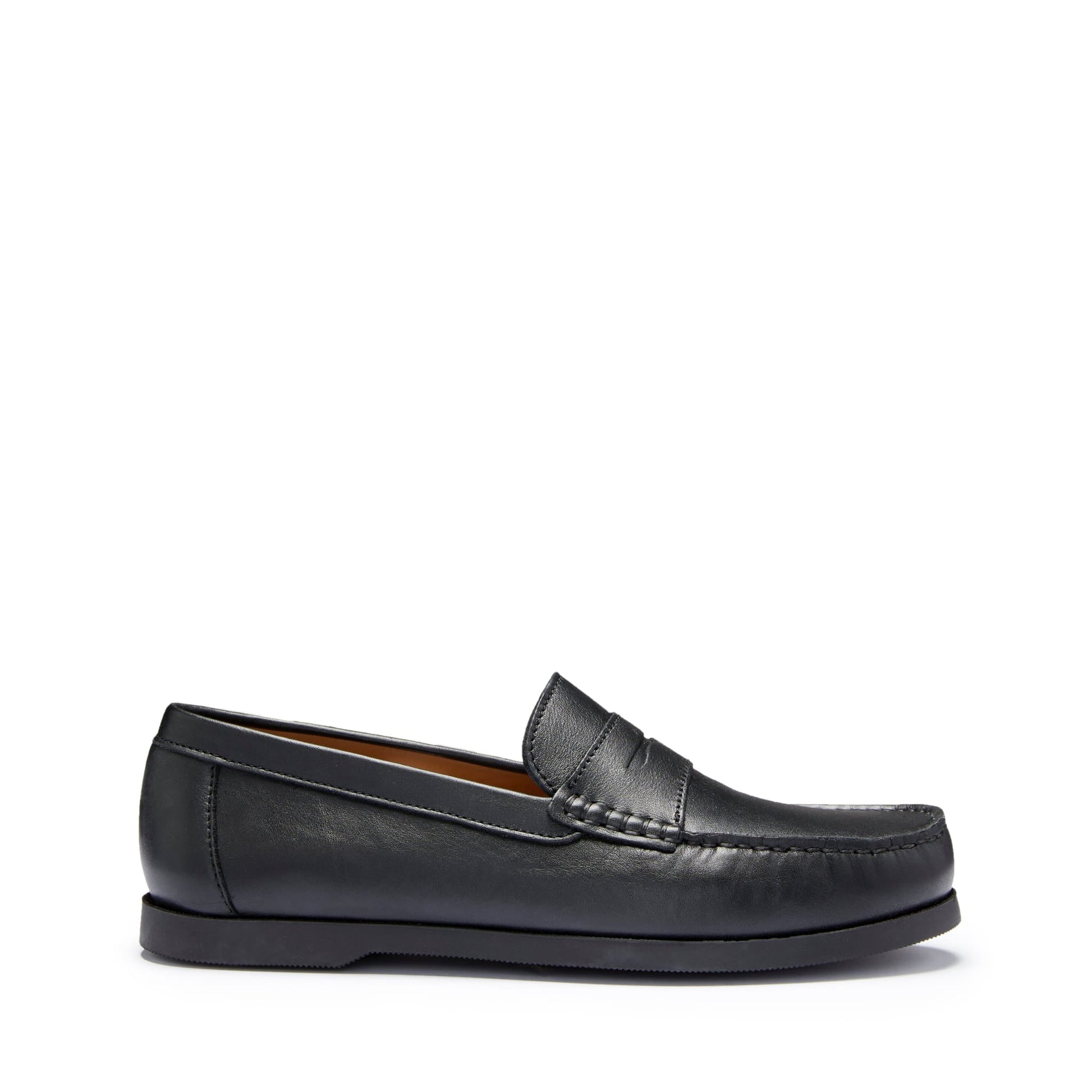Boat Loafers, black leather-0