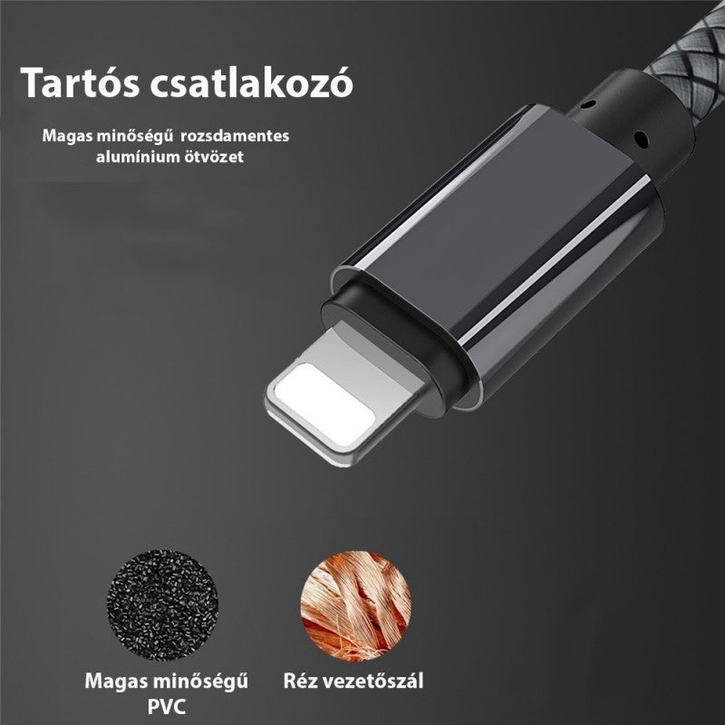 Extra strapabíró 1 méteres Lightning Iphone gyorstöltő és USB adatkábel-9