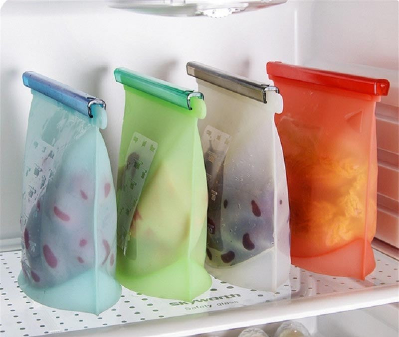 Légmentesen zárható szilikon hűtő/fagyasztó tasak-4