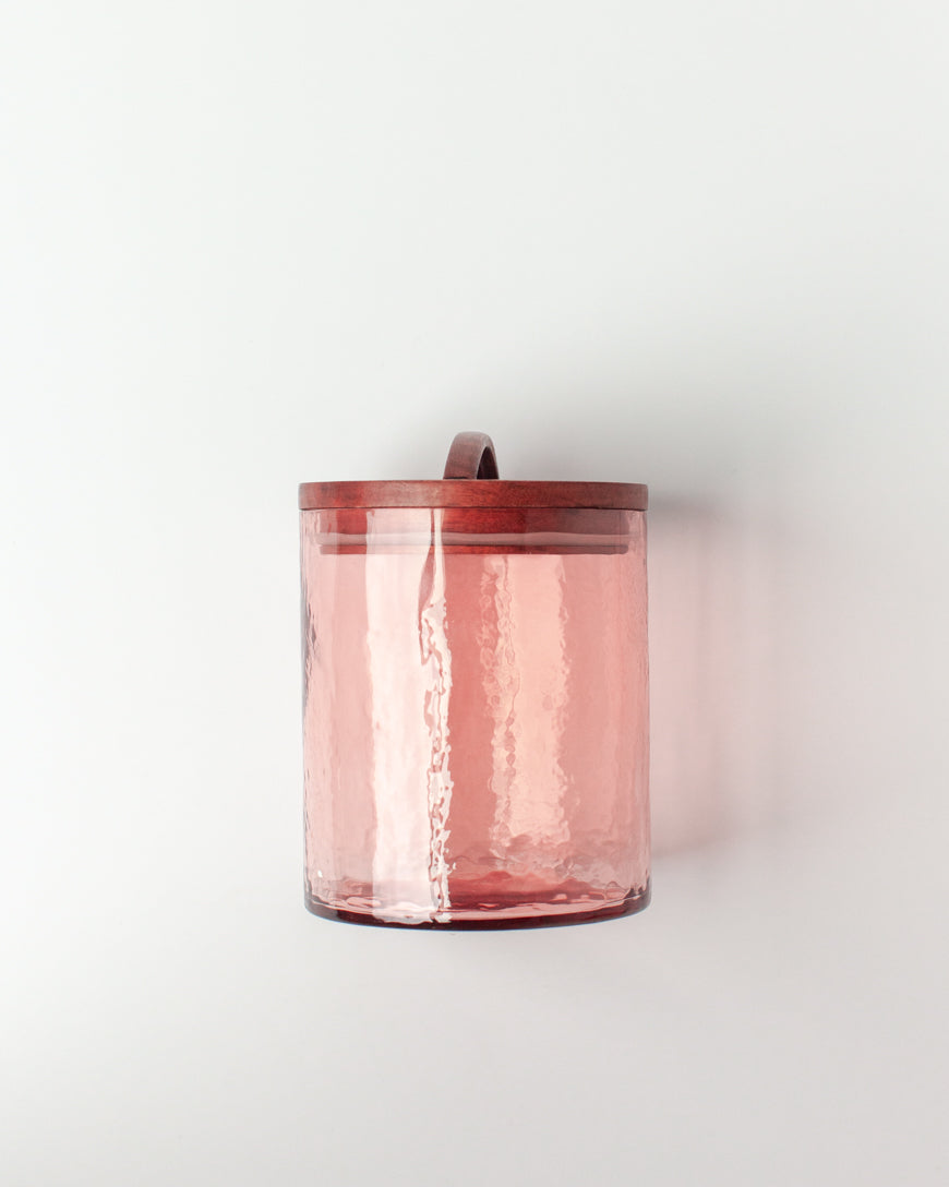 Hammered Glass Canisters with Wood Lid-8