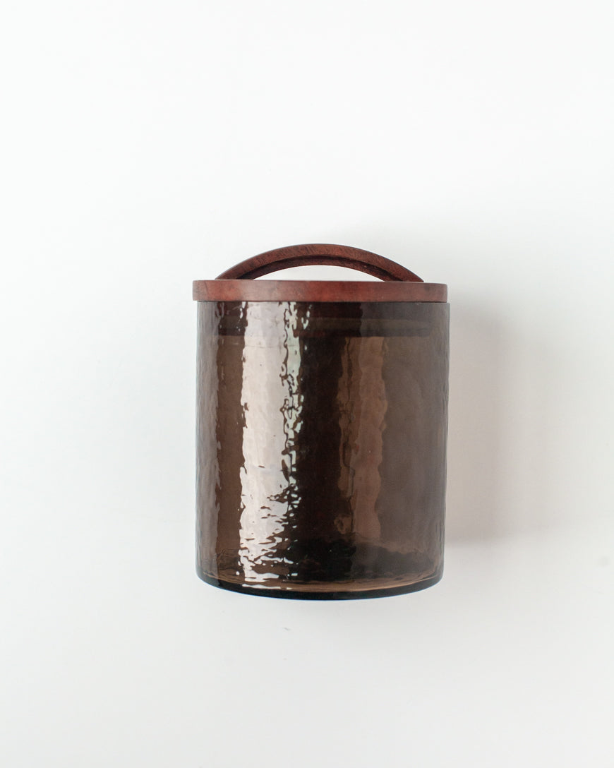 Hammered Glass Canisters with Wood Lid-10