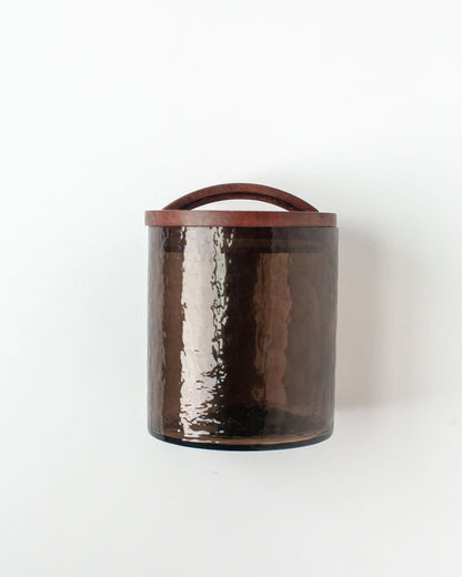 Hammered Glass Canisters with Wood Lid-10