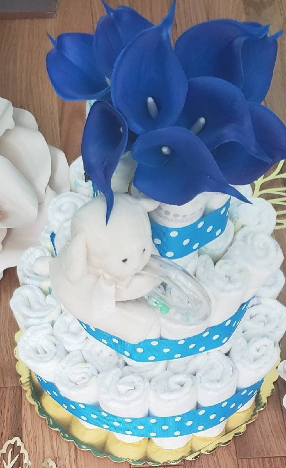 Flower Baby Girl Diaper Cake-3