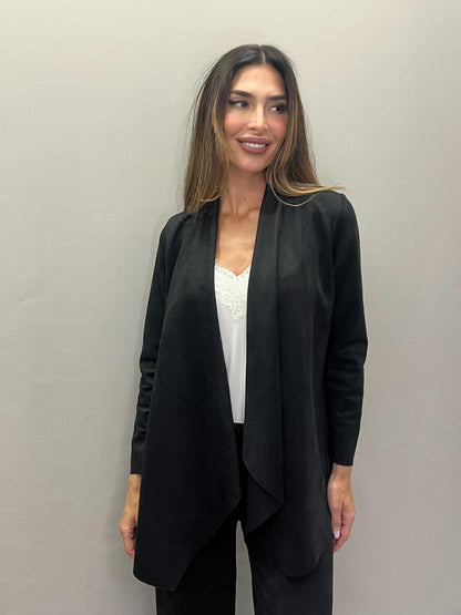 Conjunto antelina Chaqueta larga y pantalón recto-5