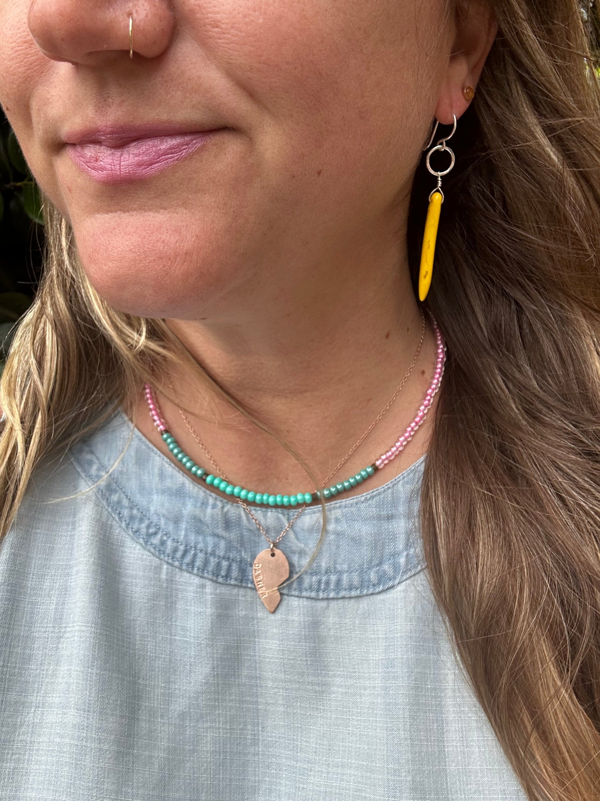 Howlite Drop Earrings - Golden Sun-3