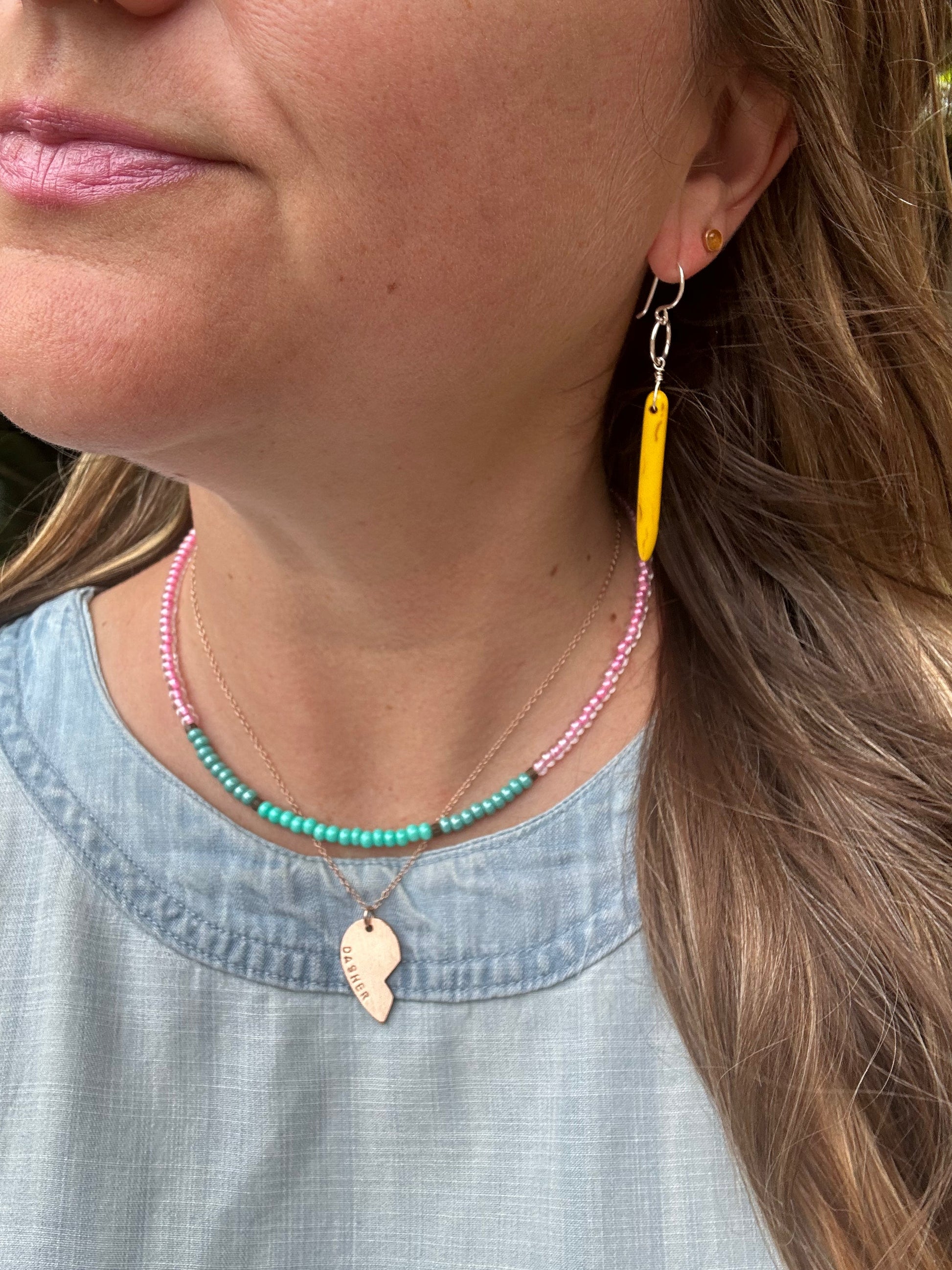 Howlite Drop Earrings - Golden Sun-2