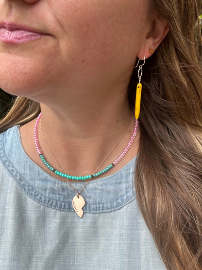 Howlite Drop Earrings - Golden Sun-2