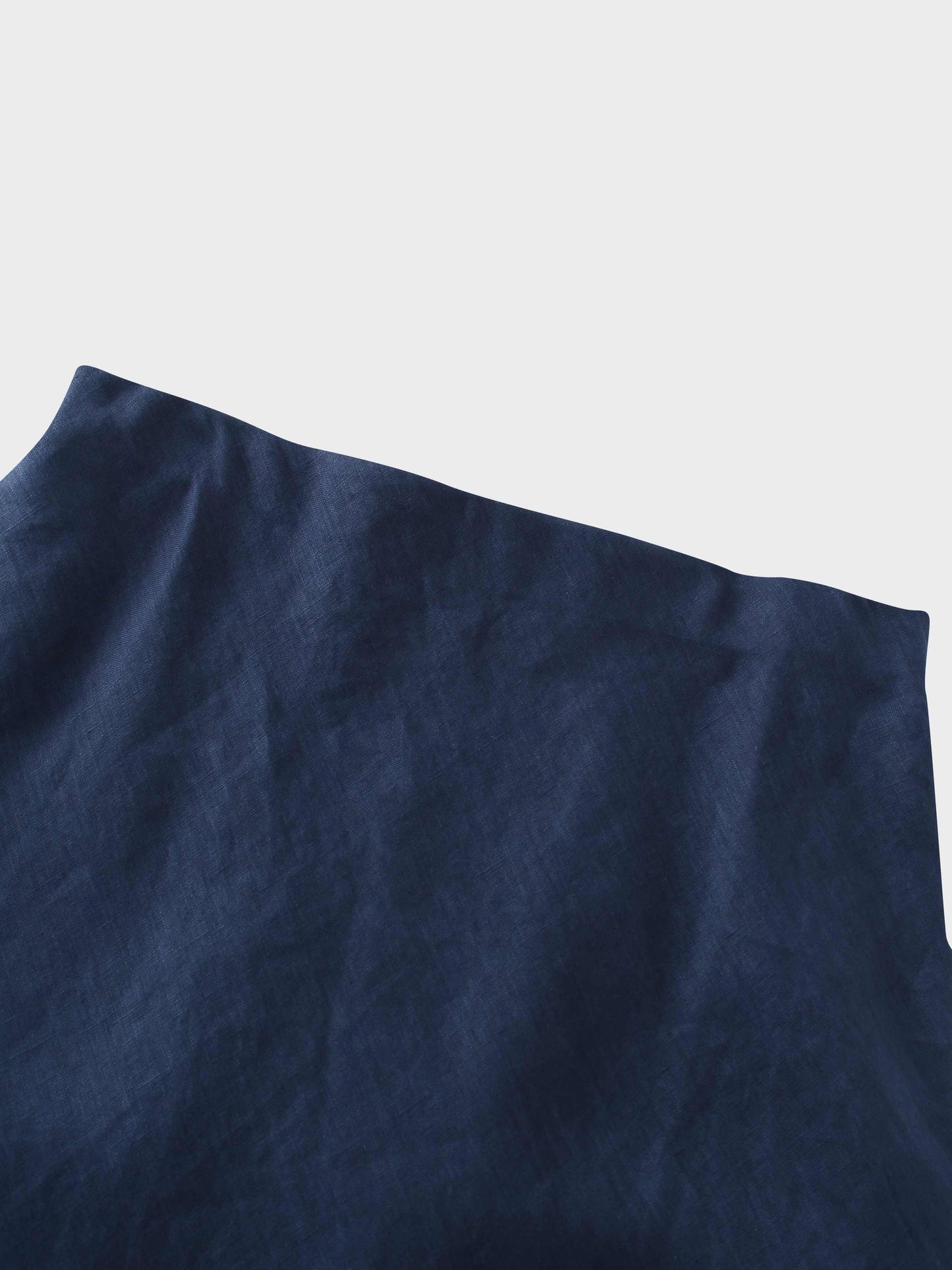 Linen Slip Skirt-Navy-2