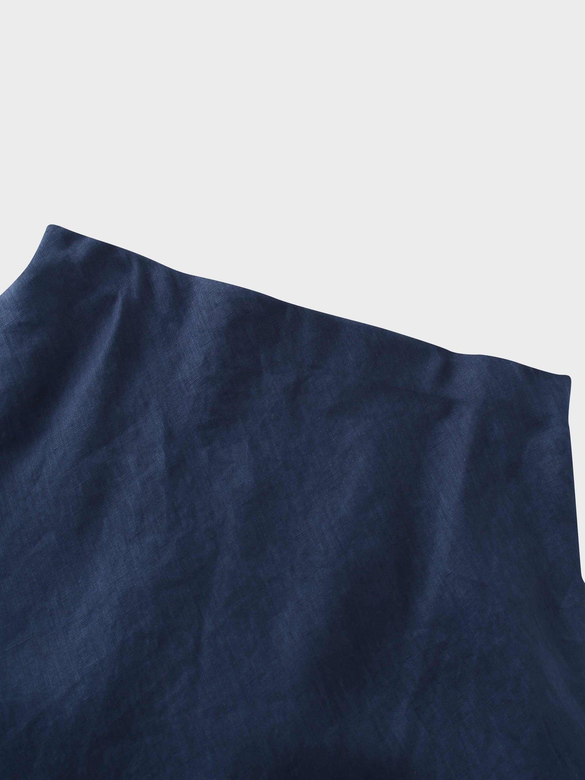 Linen Slip Skirt-Navy-2
