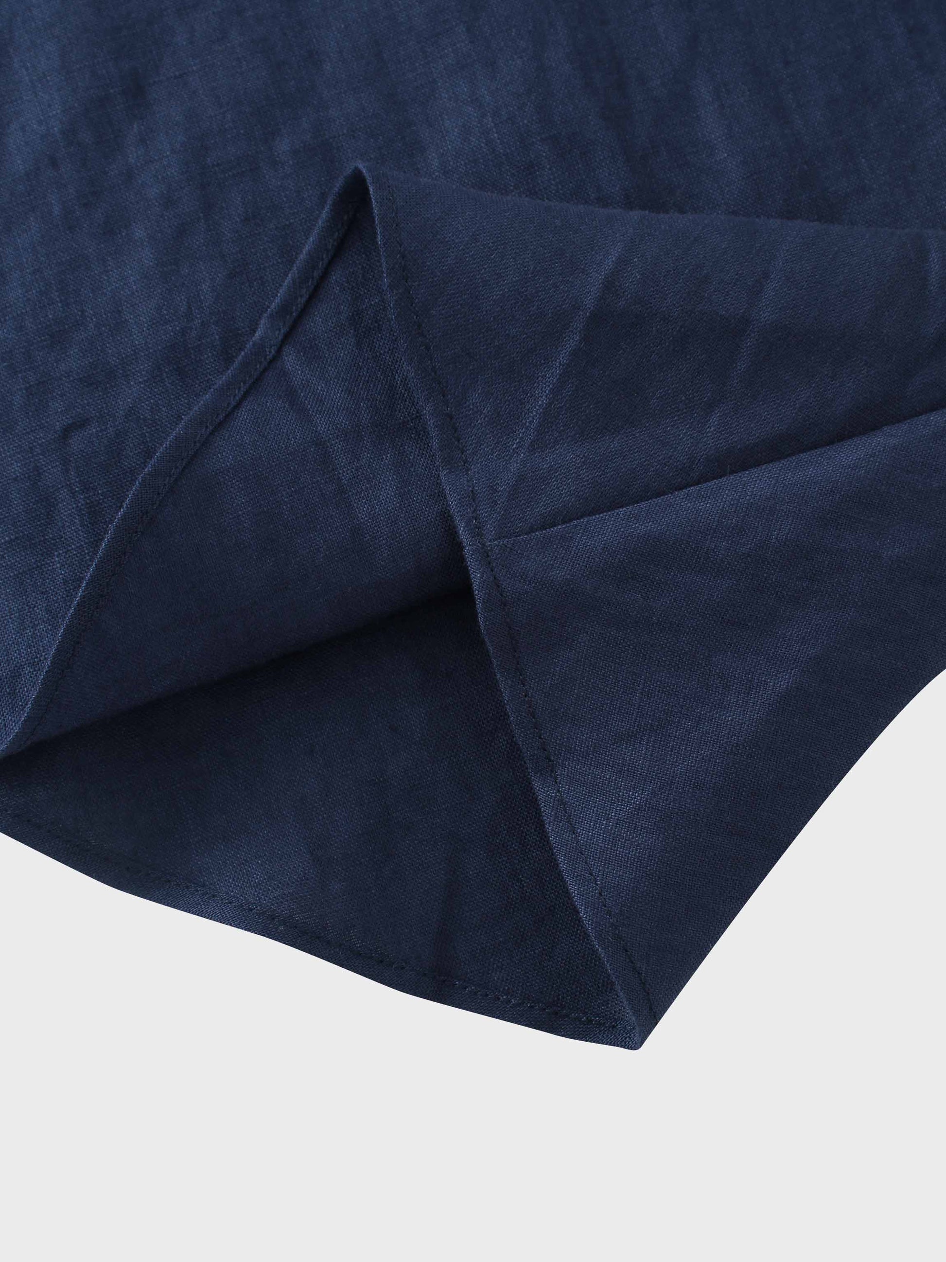 Linen Slip Skirt-Navy-4