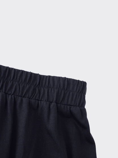 Elastic Waist T-Shirt Skirt-Navy-3