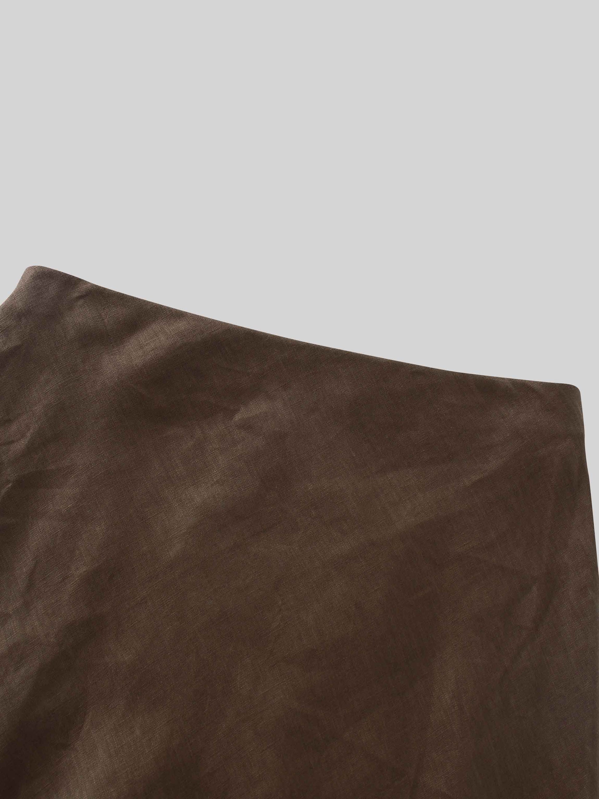 Linen Slip Skirt-Brown-2
