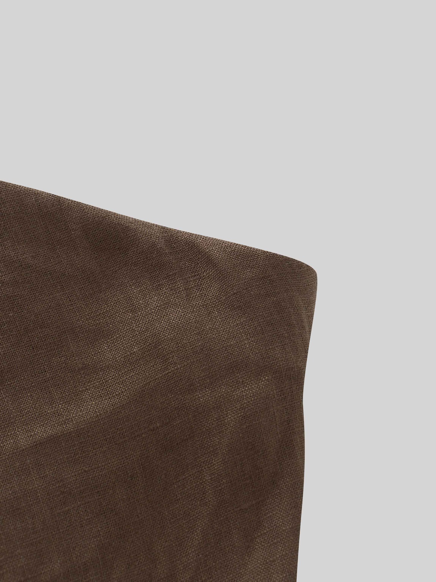 Linen Slip Skirt-Brown-3