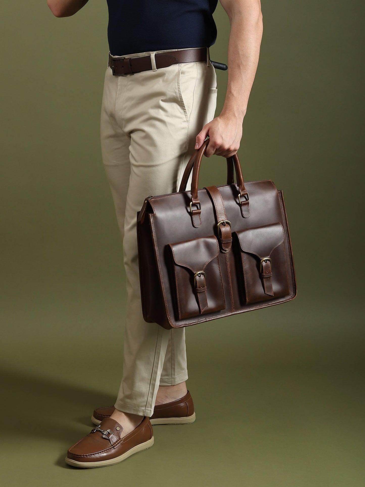 Garrison Leather Laptop Messenger Bag-1